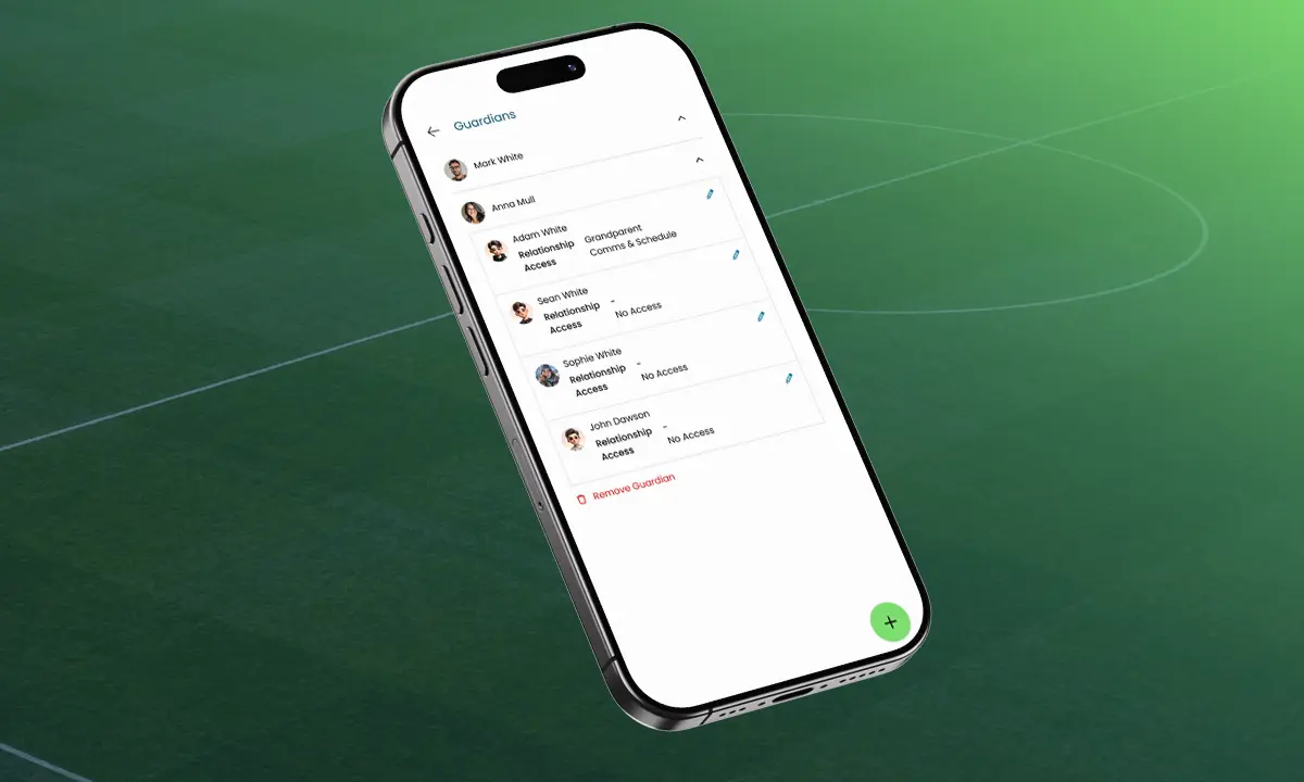Viewing connected Guardians within the TeamFeePay app